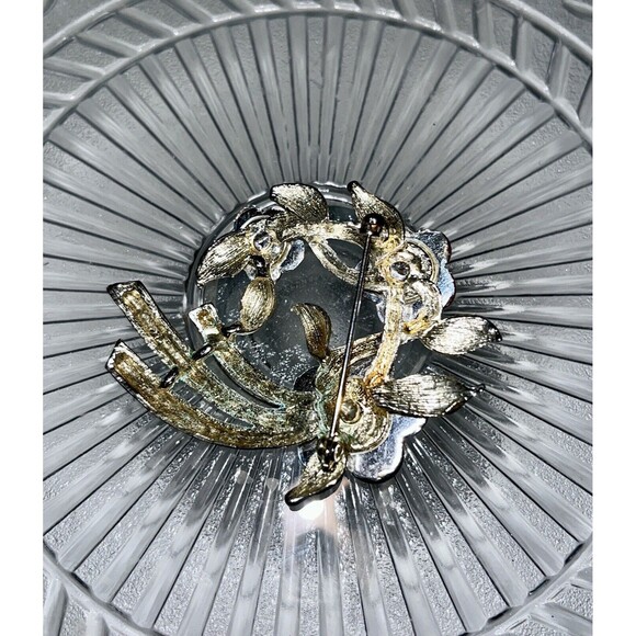 Vintage Jewelry Lot. Silver Filigree Bow Pin. Flower Brooch W/ Pink, Blue Flower - Picture 6 of 8